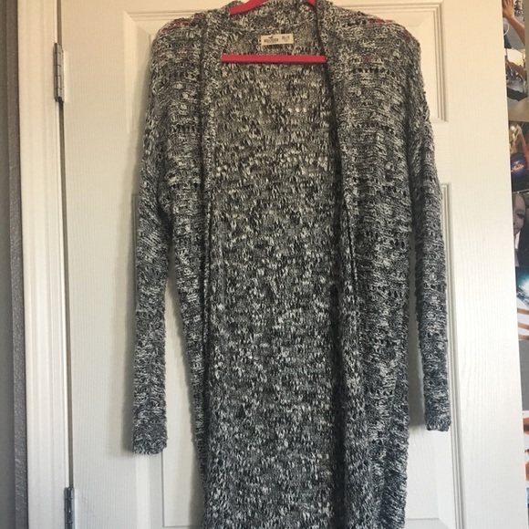 Hollister Long Knitted Grey Cardigan 